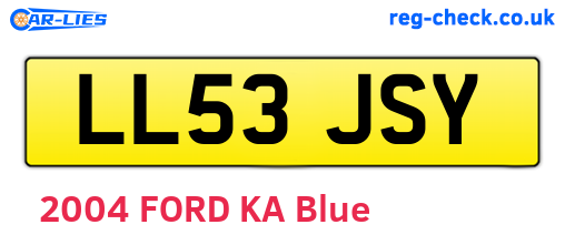 LL53JSY are the vehicle registration plates.