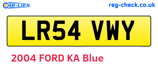 LR54VWY are the vehicle registration plates.