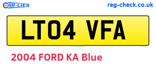 LT04VFA are the vehicle registration plates.
