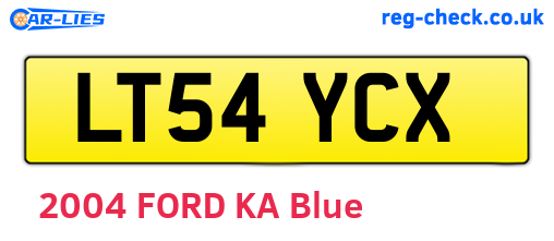LT54YCX are the vehicle registration plates.