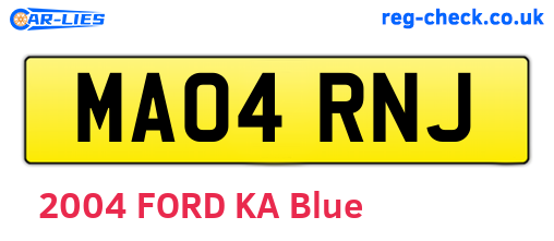 MA04RNJ are the vehicle registration plates.