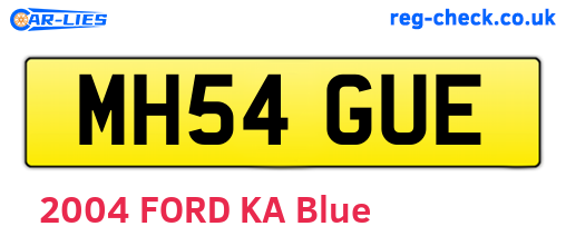 MH54GUE are the vehicle registration plates.