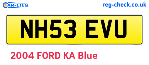NH53EVU are the vehicle registration plates.