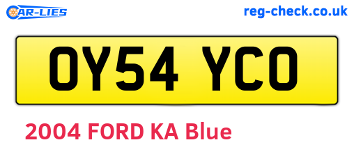 OY54YCO are the vehicle registration plates.