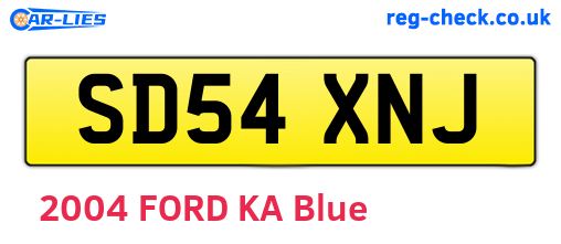 SD54XNJ are the vehicle registration plates.