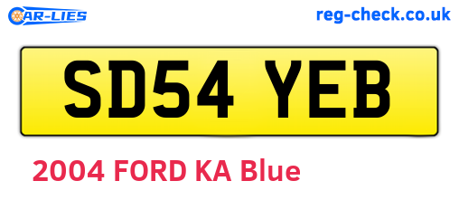 SD54YEB are the vehicle registration plates.