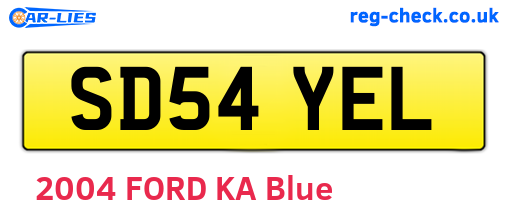 SD54YEL are the vehicle registration plates.