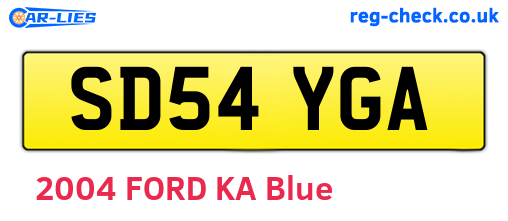 SD54YGA are the vehicle registration plates.