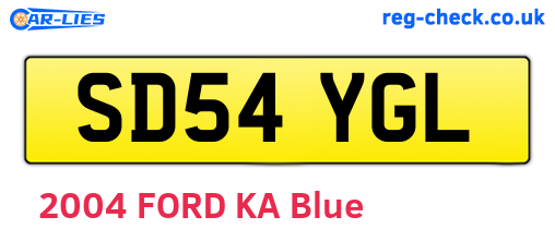 SD54YGL are the vehicle registration plates.