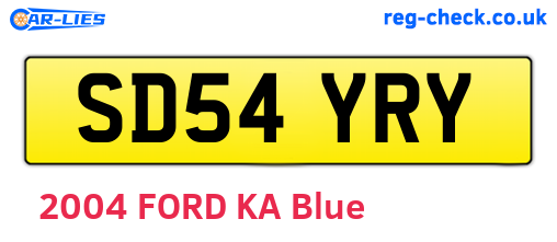 SD54YRY are the vehicle registration plates.