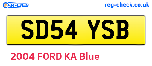 SD54YSB are the vehicle registration plates.
