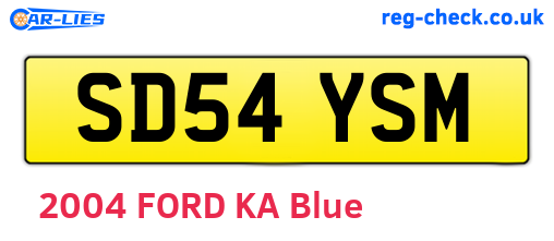 SD54YSM are the vehicle registration plates.
