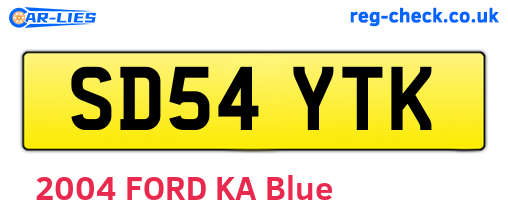 SD54YTK are the vehicle registration plates.