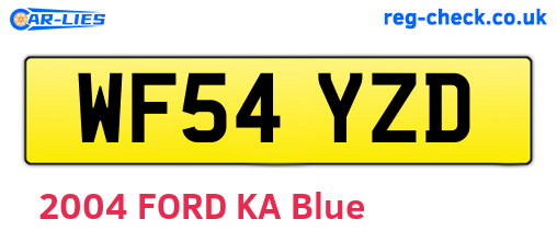 WF54YZD are the vehicle registration plates.