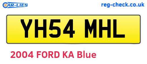 YH54MHL are the vehicle registration plates.