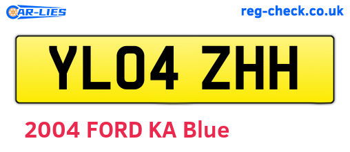 YL04ZHH are the vehicle registration plates.