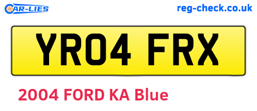 YR04FRX are the vehicle registration plates.