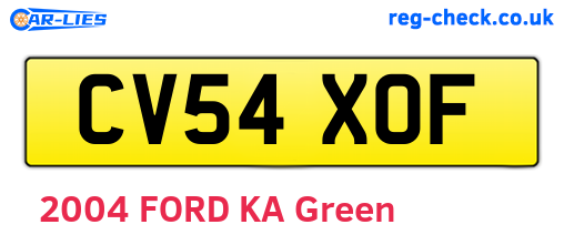 CV54XOF are the vehicle registration plates.