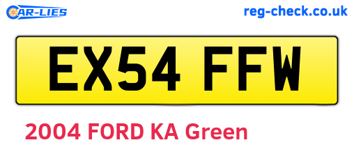 EX54FFW are the vehicle registration plates.