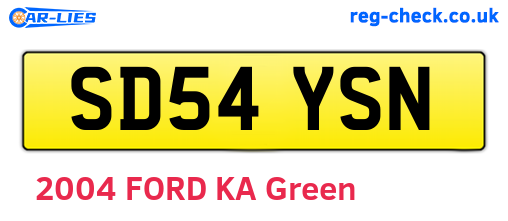 SD54YSN are the vehicle registration plates.