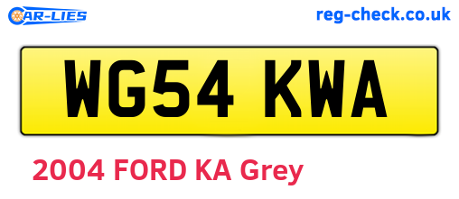 WG54KWA are the vehicle registration plates.