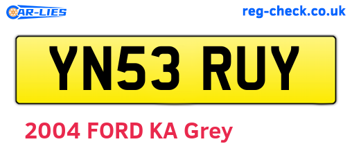 YN53RUY are the vehicle registration plates.