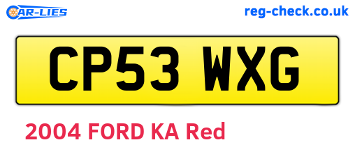 CP53WXG are the vehicle registration plates.