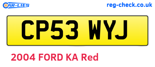 CP53WYJ are the vehicle registration plates.