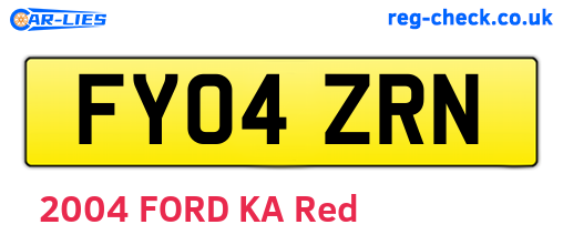 FY04ZRN are the vehicle registration plates.