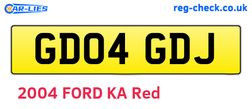 GD04GDJ are the vehicle registration plates.