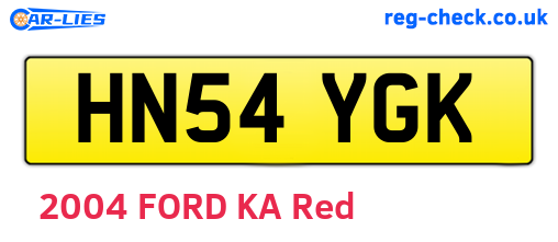 HN54YGK are the vehicle registration plates.