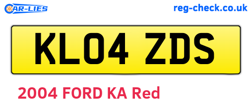 KL04ZDS are the vehicle registration plates.