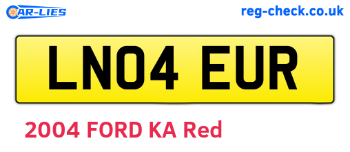 LN04EUR are the vehicle registration plates.