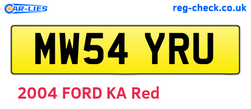 MW54YRU are the vehicle registration plates.