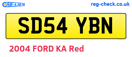 SD54YBN are the vehicle registration plates.