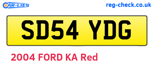 SD54YDG are the vehicle registration plates.