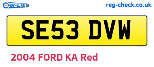 SE53DVW are the vehicle registration plates.