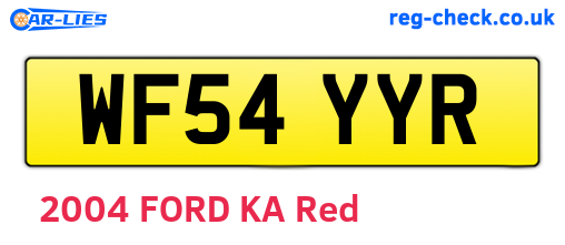 WF54YYR are the vehicle registration plates.
