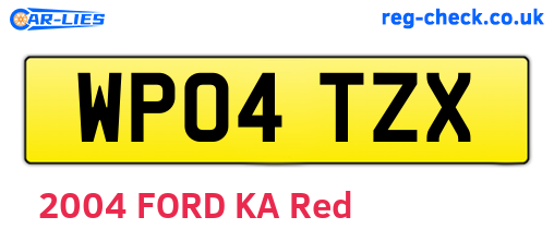 WP04TZX are the vehicle registration plates.