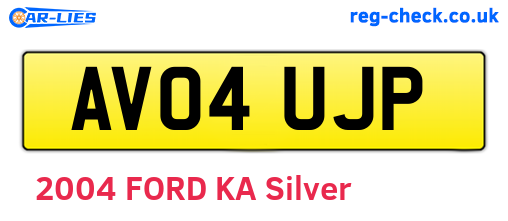 AV04UJP are the vehicle registration plates.