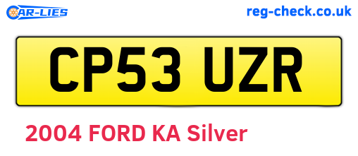 CP53UZR are the vehicle registration plates.