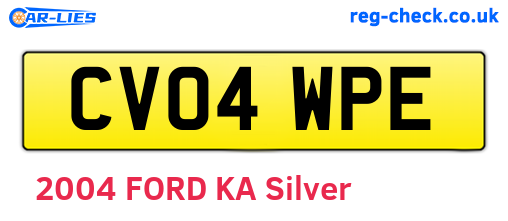 CV04WPE are the vehicle registration plates.