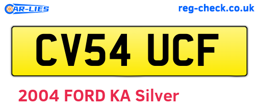 CV54UCF are the vehicle registration plates.
