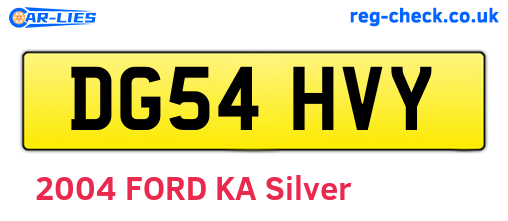 DG54HVY are the vehicle registration plates.