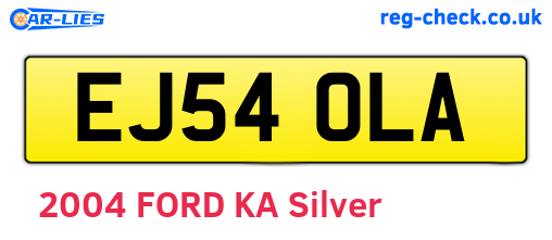 EJ54OLA are the vehicle registration plates.