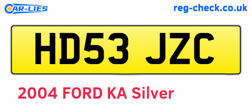 HD53JZC are the vehicle registration plates.