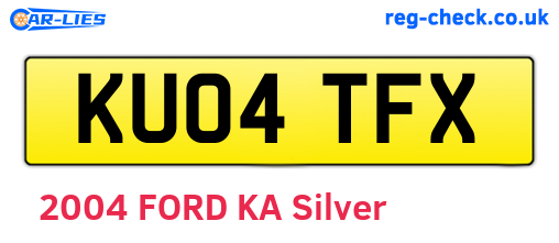 KU04TFX are the vehicle registration plates.