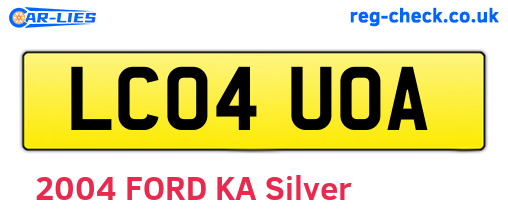 LC04UOA are the vehicle registration plates.