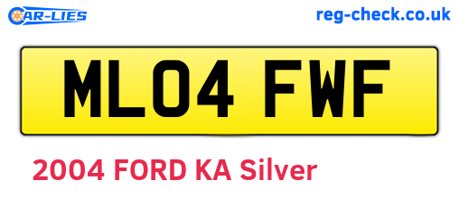 ML04FWF are the vehicle registration plates.