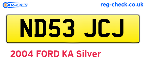 ND53JCJ are the vehicle registration plates.